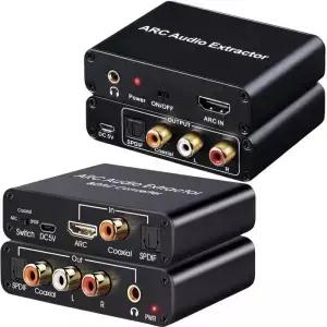 192KHz HDMI ARC 오디오 추출기 ARC-동축 광학 Toslink 디지털 SPDIF 스위치 3.5mm AUX 아날로그 리턴 채널