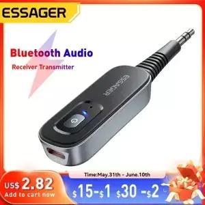 Essager 블루투스 5.1 오디오 리시버 송신기 마이크 포함 3.5mm 3.5 AUX 스테레오 음악 PC TV 자동차