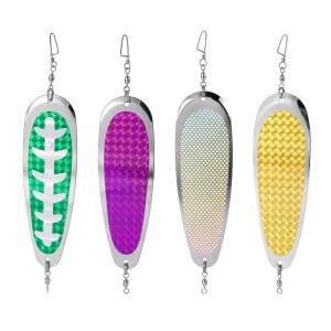 페니튜에 4pcs 눈물방울 낚시 다저스 트롤링 플래셔, 14cm/5.5인치 반사 연어 플래셔 금속 다저 낚시 미끼로 호수 송어 넙치 심해 트롤링 액세서리 제공