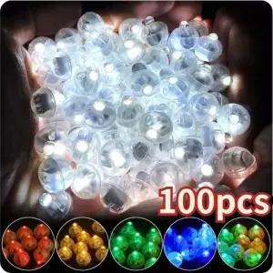 100/10Pcs 미니 LED 풍선 빛 다채로운 깜박이 빛나는 텀블러 볼 램프 랜턴 크리스마스 웨딩 파티 장식