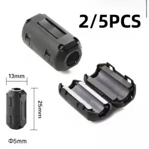 2/5pcs 5mm 페라이트 코어 코드 링 소음 억제 필터 케이블 클립 와이어 전원 비디오 도구