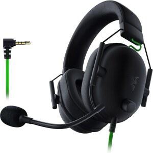 레이저 블랙샤크 V2 X 게이밍 헤드셋: 7.1 서라운드 사운드 - 50MM 드라이버 메모리 폼 쿠션 PC PS4 PS5 스위치 3.5MM 오디오 잭 블랙 pP4