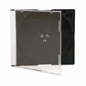맥스텍 울트라 씬 5.2mm 슬림 클리어 CD 주얼 케이스, 블랙 트레이 내장, 100팩.