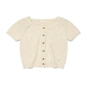 리 LE2602CD64BE 데일리룩 기본템 우먼 플라워 자수 가디건 베이지 6003592