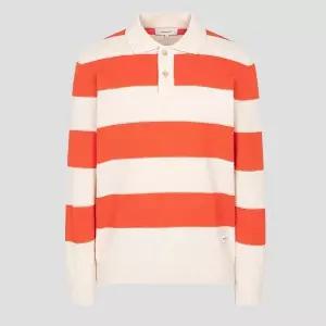 빈폴 25SS 럭비 스트라이프 칼라넥 니트 - 오렌지BC5251C078