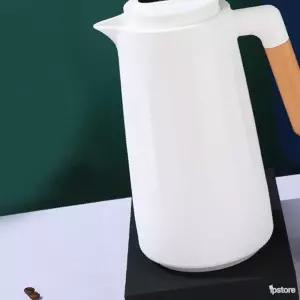 라프샵 카페주전자 보냉주전자 온도표시 이중유리 보온주전자 1L 화이트