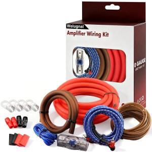 0 게이지 CCA 증폭기 배선 키트 3000W 완성 - 퓨즈 홀더 및 RCA가 있는 구리 클래드 알루미늄 자동차 오디오 전원 케이블 | 서브우퍼 앰프 설치용