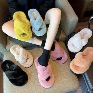 슬리퍼 실내화 거실 뮬슬리퍼 여자 여성 겨울 사무실 실내 털슬리...