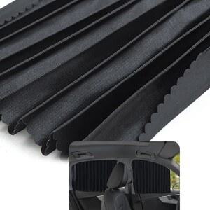 Arwrilt 4 PCS 자동차 창문 그늘막, 라이트 블록 프라이버시 커튼, 부드러운 트랙 자동 여름 눈부심 방지 커튼 블라인드 커버, 여행용 캠핑 액세서리(블랙)