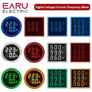 22MM AC 20-500V 0-100A 미니 LED 디지털 전압계 전류계 헤르츠 미터 신호등 220V 측정기 볼트 암페어 테스