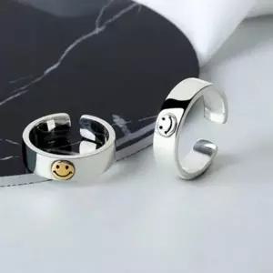 스마일 실버반지 심플우정 커플링 실버오픈반지 smile ring 은반지 ...