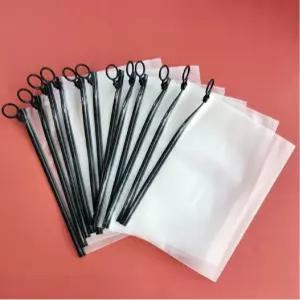 지퍼백 주방잡화 반투명 블랙 링 슬라이드 파우치 25cm 17cm