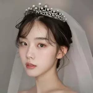 헤어머리띠 여자 셀프 웨딩 티아라 왕관 머리띠 티아라 왕관