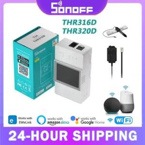 SONOFF TH 엘리트/진 와이파이 스마트 스위치, 홈 온도 습도 모니터링 센서 알렉사 구글 EWeLink와 작동