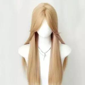 여성 인모 탈색 생머리 통가발 1P 긴머리 염색 헤어