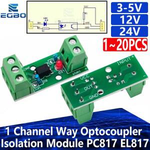1 20PCS 채널 웨이 광 커플러 절연 모듈 PC817 3V 5V 12V 24V 광전 절연체 레일 홀더 PLC 드라이브 모터 보드