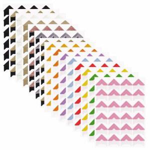 15장 사진 장착 모서리 DIY 스크랩북 앨범 다이어리 정리 노트용 파인굿 셀프 접착 종이 그림 스티커 14가지 색상