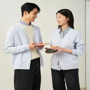 빈폴 멘 Essential 코튼 베럴비 카디건 - 라이트 그레이 BC515AE102 남성 가을카