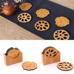 컵받침 홈 카페 우드 컵받침 컵홀더 티 코스터 화분 받침대
