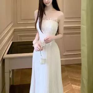 원피스 여친 레이스 롱스커트 톱 데일룩 플리츠 DAOL1