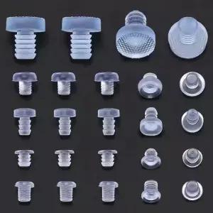 20Pcs 명확한 고무 임베디드 가구 범퍼 테이블 의자 다리 피트 하단 슬라이드 패드 바닥 보호기 충격 방지