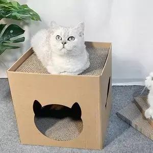 고양이 집 긁는 보드 애완 동물 스크래치 패드 골판지 상자 토끼 은신처