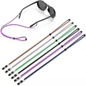 VOGLASS 안경 스트랩 6 PCS 스포츠 조절 가능한 선글라스 란야드 넥 홀더 남성용 코드 리테이너