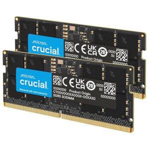 Crucial 32GB DDR5 RAM 키트 2x16GB 5600MHz 또는 5200MHz 또는 4800MHz 노트북 메모리 262핀 SODIMM 인텔 코어 AMD Ryzen 7000과 호환 블랙 CT2K16G56C46S5