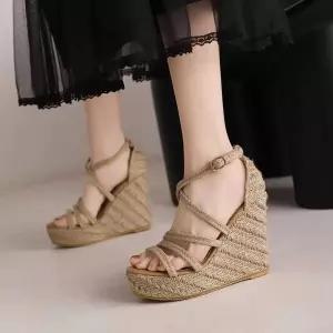 가보시 샌들 여성 웨지뮬 오픈토 웨지 웨지힐 슬리퍼 통굽