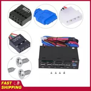 5.25인치 미디어 대시보드 전면 패널 USB3.02.0 허브 ESATA SATA 오디오 멀티 카드 리더 5.25인치 미디어