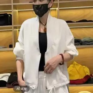 블랙팬서 여사친 캐주얼 나사 코트 브이넥 집업 톱 스트링 OPH1