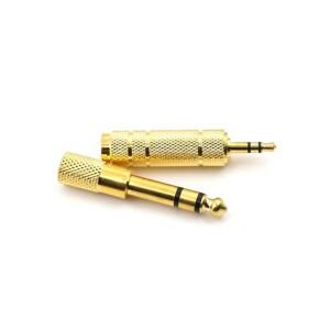 금도금 6.5mm 암에서 수 잭, 플러그, 듀얼 채널 오디오 마이크 커넥터