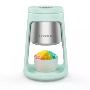 크라운풀 전기 빙수 기계 재사용 가능한 얼음 컵 2개가 있는 스테인리스 스틸 블레이드 스노우 콘 메이커