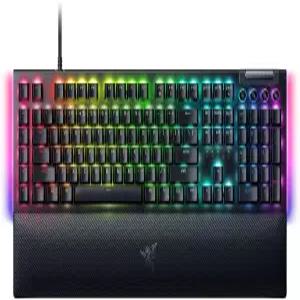 블랙위도우 V4 기계식 게이밍 키보드 그린 스위치 촉각 및 클릭 크로마 RGB 6개의 매크로 키 마그네틱 손목