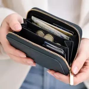 마르스 아코디언 지퍼 카드지갑 인조가죽 네이비 아코디언지퍼카드지갑