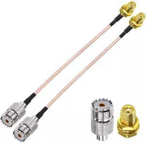 2PCS RG316 SMA PL259 SO239 동축 케이블 여성 UHF 6인치 15cm CB 라디오 피그테일 점퍼 확장 GPS 안테나