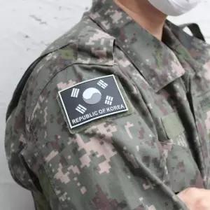 실리콘 태극기 와펜 패치 검정회색 찍찍이패치 찍찍이와펜 태극마크 태극기와펜