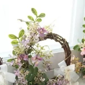 조화꽃리스(3color) 벽장식 현관문 거실 DIY 인테리어 꽃장식 (WA852E8)