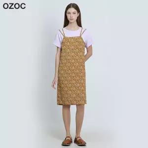 [오조크(OZOC)] 로맨틱 플라워 더블 스트랩 뷔스티에 원피스 (택가격: 62000원)