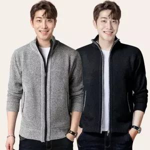 남성 지퍼 가디건 하프넥 기모 풀 집업 니트 자켓 집업가디건 남성니트 (WD2AED2)