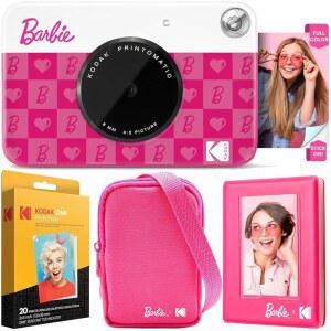 KODAK X BARBIE PRINTOMATIC 풀 컬러 페이퍼 (20장) 디럭스 (아이코닉 앨범 디지털 프린트 + 케이스 스타일)+ 바비 카메라 인스턴트 징크 번들 포토