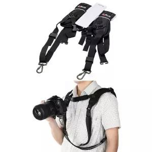 DSLR 카메라 더블 슬링 스트랩 조끼 사진 숄더 벨트 바디스트랩 (W830F33)