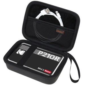 CANBOC KODAK 미니 2 레트로 4PASS 케이블에 및 디지털 메시 인화지 휴대용 샷 2-IN-1 프린터 맞는 카메라용 인스턴트 포토 블랙 /KODAK 백, 케이스,
