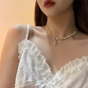 [VCJL700N]연장고리 담수진주 돋는목걸이 진주 목걸이