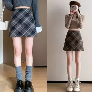 셀럽하우스 러블리 모직 가을 미니스커트 체크 여자 2컬러 겨울