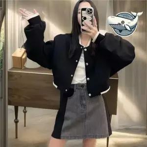 여성 크롭 블루종 점퍼 캐주얼 간절기 아우터 가을점퍼 가을아우터 간절기아우터