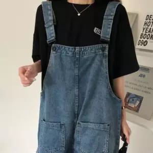 친절한탄씨 여성 데님 청멜빵 반바지 팬츠 LD887 바지 청바지 청멜빵바지 데일리룩 데이트룩