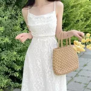 셀럽하우스 어깨끈 조절 레이스 나시 롱원피스 UJS-062