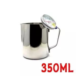 고품질 라운드형 스팀피처 350ml 온도계형밀크저그 스텐저그 (W159E70)