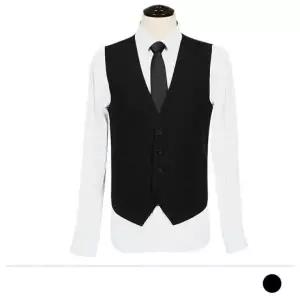 고품질 베이직 블랙 정장조끼 남성의류 조끼 (W14939A)
